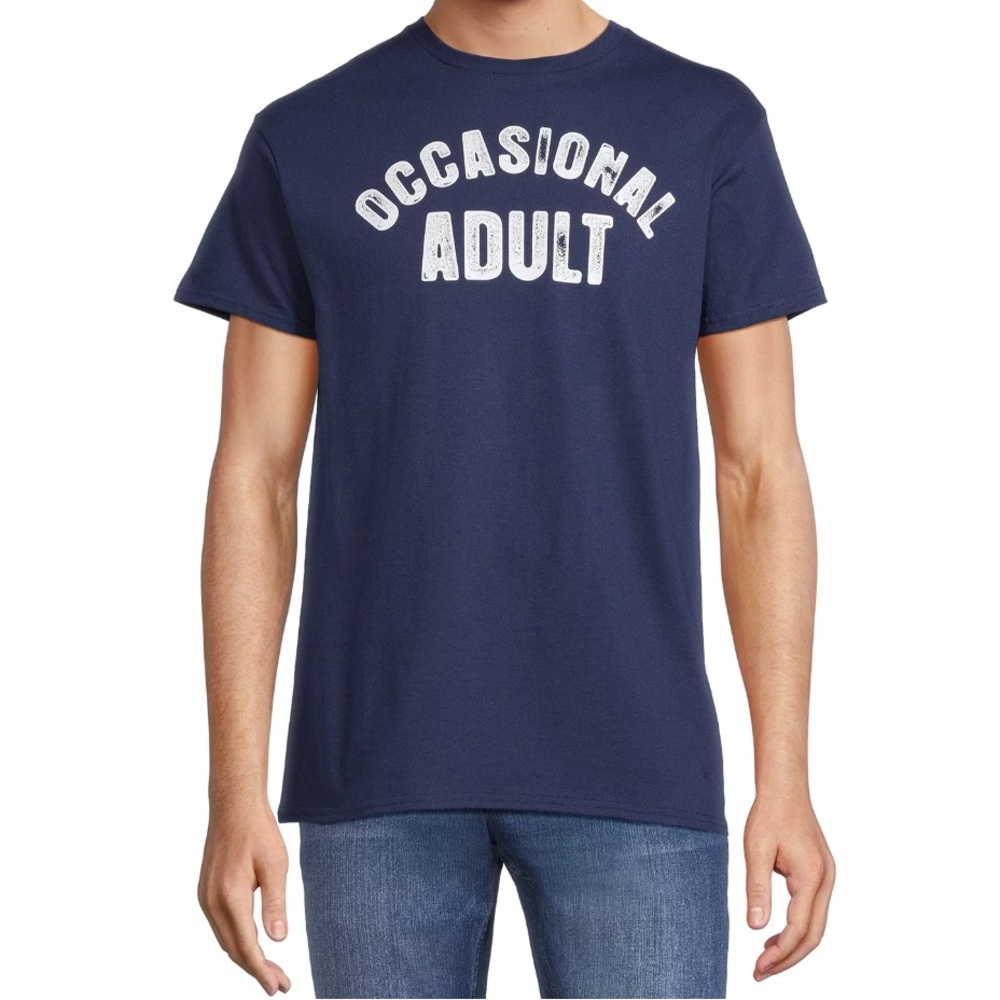 Funny Graphic T Shirt Small Navy Blue Novelty Humor Tee NWT